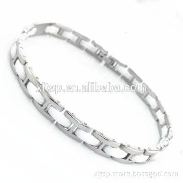 Unique design bio energy power ceramic titanium bracelet